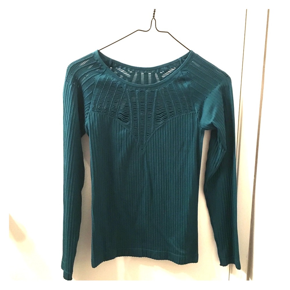 Express forest green mesh long sleeve